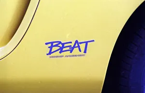 John McPhearson's yellow Honda Beat convertible car September 1999 John McPhearson's yellow Honda Beat convertible car September 1999