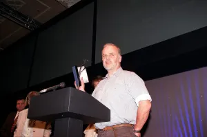 John Peel the DJ receives his award at the Sony Radio Awards John Peel the DJ receives his award at the Sony Radio Awards