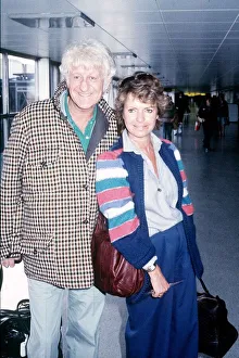 John Pertwee actor and wife Ingeborg at airport January 1983 Dbase MSI John Pertwee actor and wife Ingeborg at airport January 1983 Dbase MSI