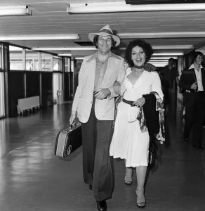 Johnny Dankworth and Cleo Laine at Heathrow Airport. 14th August 1975 Johnny Dankworth and Cleo Laine at Heathrow Airport. 14th August 1975