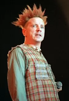 Images Dated 16th July 1996: Johnny Rotten on stage at SECC Glasgow July 1996
