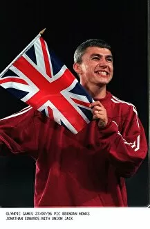 Images Dated 27th July 1996: Jonathan Edwards who came second in the Atlanta Olympic Games 1996 Triple Jump event
