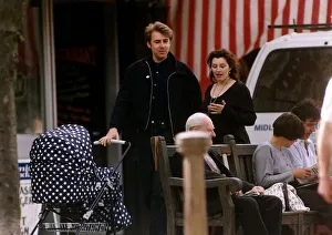 Jonathan Ross with wife jane walking down street pushing pram Jonathan Ross with wife jane walking down street pushing pram