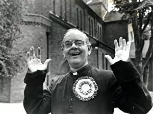 Images Dated 8th May 1981: Jubilation today for Coun the Rev Bob Morgan, vicar of Glan Ely