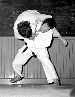 Judo Champion Angelo Parisi working out at his club in Fulham Judo kit Judo Champion Angelo Parisi working out at his club in Fulham Judo kit