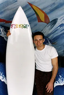 Julian McMahon, Australian actor, with surfboard Julian McMahon, Australian actor, with surfboard