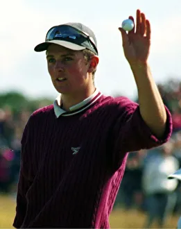Justin Rose celebrates at making par at the Open Golf Championship at Birkdale Justin Rose celebrates at making par at the Open Golf Championship at Birkdale