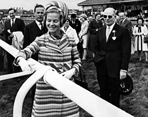 Katharine, Duchess of Kent cuts the tape to open officially Teesside Park Racecourse Katharine, Duchess of Kent cuts the tape to open officially Teesside Park Racecourse