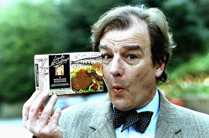 Keith Floyd Television Chef with Frozen food packet May 1991 *** Local Caption *** Keith Floyd Television Chef with Frozen food packet May 1991 *** Local Caption ***