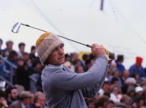 Ken Brown golfer July 1980 Action shot wearing woollen hat Ken Brown golfer July 1980 Action shot wearing woollen hat