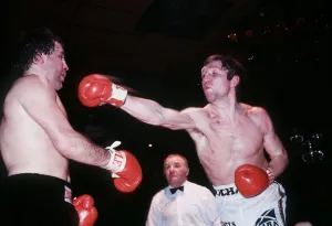 Ken Buchanan boxer in action during boxing match Ken Buchanan boxer in action during boxing match