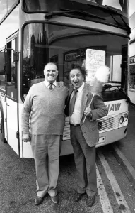 Ken Dodd drops in at Coventry's Pool Meadow bus station to visit coach operator Harry Ken Dodd drops in at Coventry's Pool Meadow bus station to visit coach operator Harry
