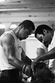Images Dated 23rd September 1976: Ken Norton (left) training ahead of his third fight with Muhammad Ali
