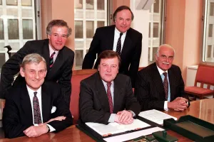 KENNETH CLARKE WITH NEW CABINET MEMBERS INCLUDING MICHAEL JACK - 16/04/1992 KENNETH CLARKE WITH NEW CABINET MEMBERS INCLUDING MICHAEL JACK - 16/04/1992