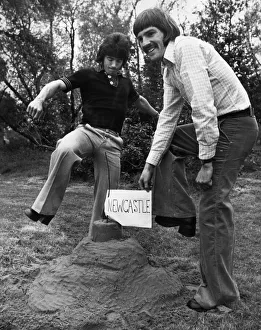 Kevin Keegan and Steve Heighway demolish a Newcastle United sandcastle ahead of their FA Kevin Keegan and Steve Heighway demolish a Newcastle United sandcastle ahead of their FA