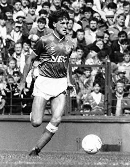 Kevin Langley Everton Football player in action at Goodison Park September 1986 Kevin Langley Everton Football player in action at Goodison Park September 1986