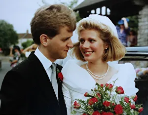 KIRSTY ROWLEY on her wededing day to JEREMY KYLE. 1989 KIRSTY ROWLEY on her wededing day to JEREMY KYLE. 1989