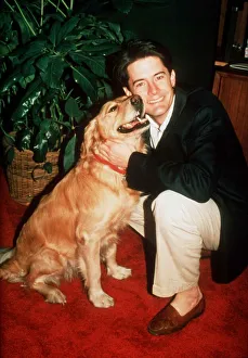 Kyle Maclachlan actor with Golden Retriever dog 1991 Kyle Maclachlan actor with Golden Retriever dog 1991