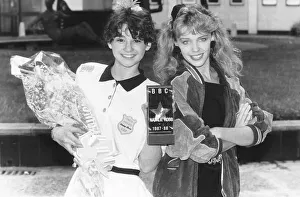 Kylie Minogue actress singer with Natalie Robb BBCs Young Entertainer of the Year Kylie Minogue actress singer with Natalie Robb BBCs Young Entertainer of the Year