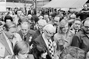 Labour leader Michael Foot electioneering in Yorkshire. 3rd June 1983 Labour leader Michael Foot electioneering in Yorkshire. 3rd June 1983