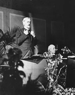 Labour Leader and Prime Minister Ramsay MacDonald speaking at Leicester after receiving Labour Leader and Prime Minister Ramsay MacDonald speaking at Leicester after receiving