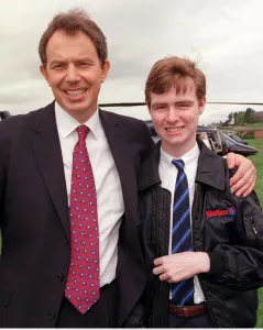 Labour leader Tony Blair in Dumfries meets 15 year old Ryan Cassidy from Castlemilk Labour leader Tony Blair in Dumfries meets 15 year old Ryan Cassidy from Castlemilk