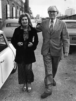 Images Dated 8th April 1974: Labour M. P. Michael Foot with his wife Jill arriving at the Mermaid Theatre London