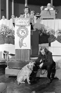 Labour party activist David Blunkett seen here addressing the 1975 Party Conference in Labour party activist David Blunkett seen here addressing the 1975 Party Conference in