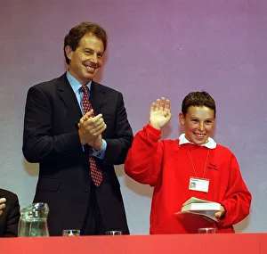Labour Party Conference Brighton, 1st October 1997 Charlie Knobs with Tony Blair at end Labour Party Conference Brighton, 1st October 1997 Charlie Knobs with Tony Blair at end
