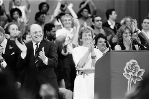Labour Party rally held at the Business Design Centre during the 1987 election campaign Labour Party rally held at the Business Design Centre during the 1987 election campaign