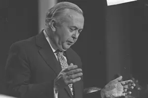 The Labour Prime Minister Harold Wilson addresses delegates at the 1975 Labour Party The Labour Prime Minister Harold Wilson addresses delegates at the 1975 Labour Party