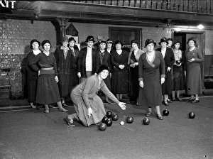 Ladies of the Crown Green Bowls team seen here playing on a covered over swimming pool Ladies of the Crown Green Bowls team seen here playing on a covered over swimming pool