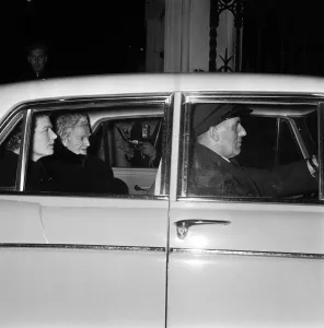 Lady Churchill and her daughter Mary Soames, paid a visit to Westminster Hall to watch Lady Churchill and her daughter Mary Soames, paid a visit to Westminster Hall to watch