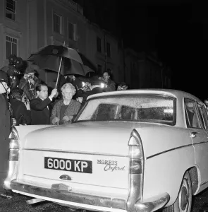Lady Churchill going out during Sir Winston Churchill's illness. 16th January 1965 Lady Churchill going out during Sir Winston Churchill's illness. 16th January 1965
