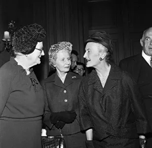Lady Churchill and other guests at a Foyles luncheon. 6th April 1959 Lady Churchill and other guests at a Foyles luncheon. 6th April 1959