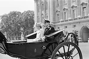 Lady Diana Spencer joins Prince Andrew in the carriage as they leave Buckingham Palace Lady Diana Spencer joins Prince Andrew in the carriage as they leave Buckingham Palace