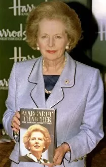 Images Dated 18th October 1993: Lady Margaret Thatcher former Prime Minister at her book signing at Harrods 1993