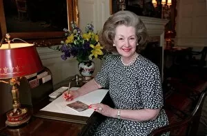 Images Dated 9th July 1998: Lady Raine Spencer July 1998 Sitting at desk writing
