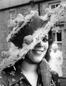 Lady wearing Easter Bonnet, 20th April 1976 Lady wearing Easter Bonnet, 20th April 1976
