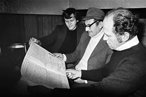 Landlord of the Ship Inn with the pub deeds, Teesside. 1976 Landlord of the Ship Inn with the pub deeds, Teesside. 1976