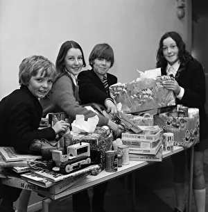 Langbaurgh School hampers for appeal. Middlesbrough, North Yorkshire. 1973 Langbaurgh School hampers for appeal. Middlesbrough, North Yorkshire. 1973