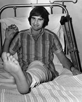 Larry Lloyd Liverpool centre half recovering from the cartilage operation he needed after Larry Lloyd Liverpool centre half recovering from the cartilage operation he needed after