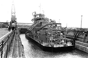 The launch of dredger Marinex at Blyth port, Northumberland 1 July 1970 The launch of dredger Marinex at Blyth port, Northumberland 1 July 1970