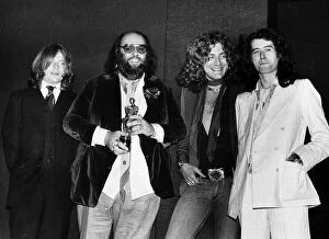 Images Dated 1st May 1977: Led Zeppelin with their Ivor Novello Award John Paul Jones Peter Grant Robert Plant Jimmy