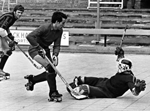 Images Dated 4th June 1979: On the left, Nomads Goalkeeper throws himself in front of Crest