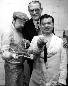 (left to right) Customer Dave Booth, Tung-Wai Li and customer Eddie Kellier witha a (left to right) Customer Dave Booth, Tung-Wai Li and customer Eddie Kellier witha a