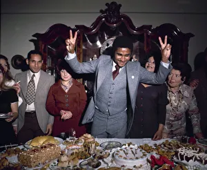 Legendary footballer Eusebio of Portugal celebrates his 30th birthday with members of his Legendary footballer Eusebio of Portugal celebrates his 30th birthday with members of his