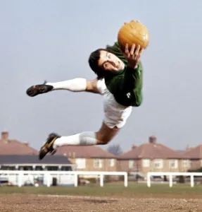 Leicester City goalkeeper Peter Shilton in training May 1973 Leicester City goalkeeper Peter Shilton in training May 1973