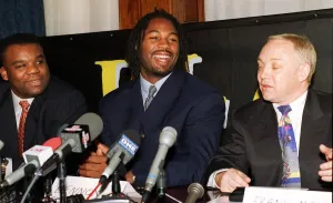 Lennox Lewis at press conference announcing next fight with Warren McCall at the Law Lennox Lewis at press conference announcing next fight with Warren McCall at the Law