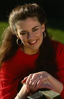 Lesley Fitzsimmons actress March 1988 wearing red jumper Lesley Fitzsimmons actress March 1988 wearing red jumper